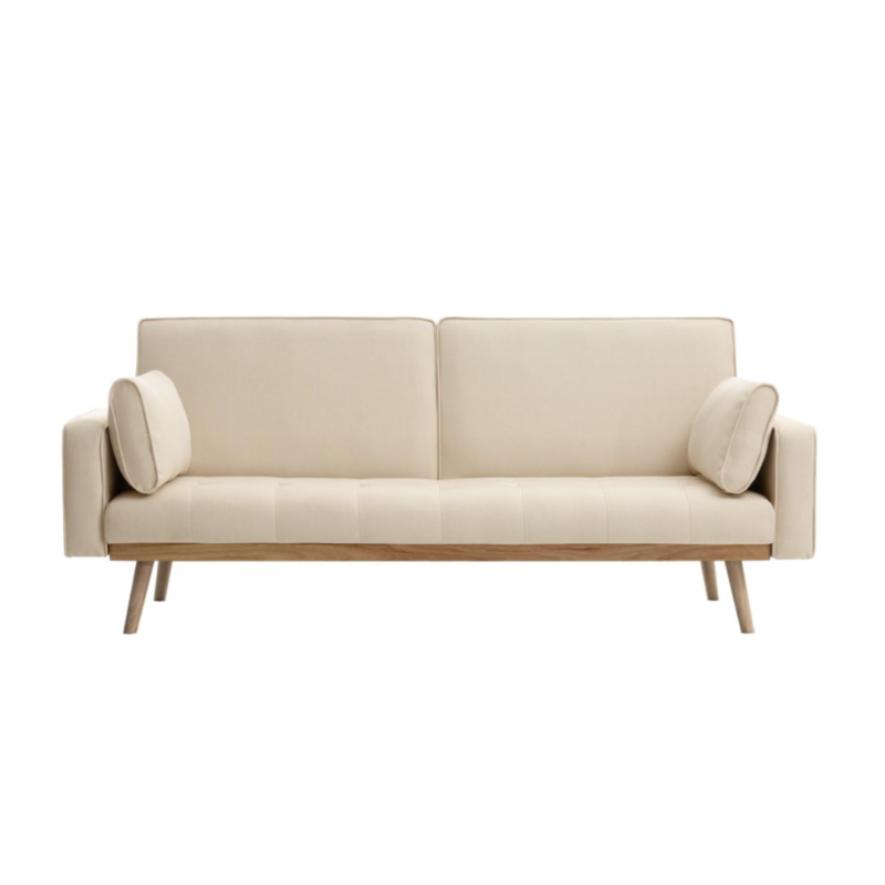 Canapé KENDY droit convertible style scandinave 3 places en tissu
