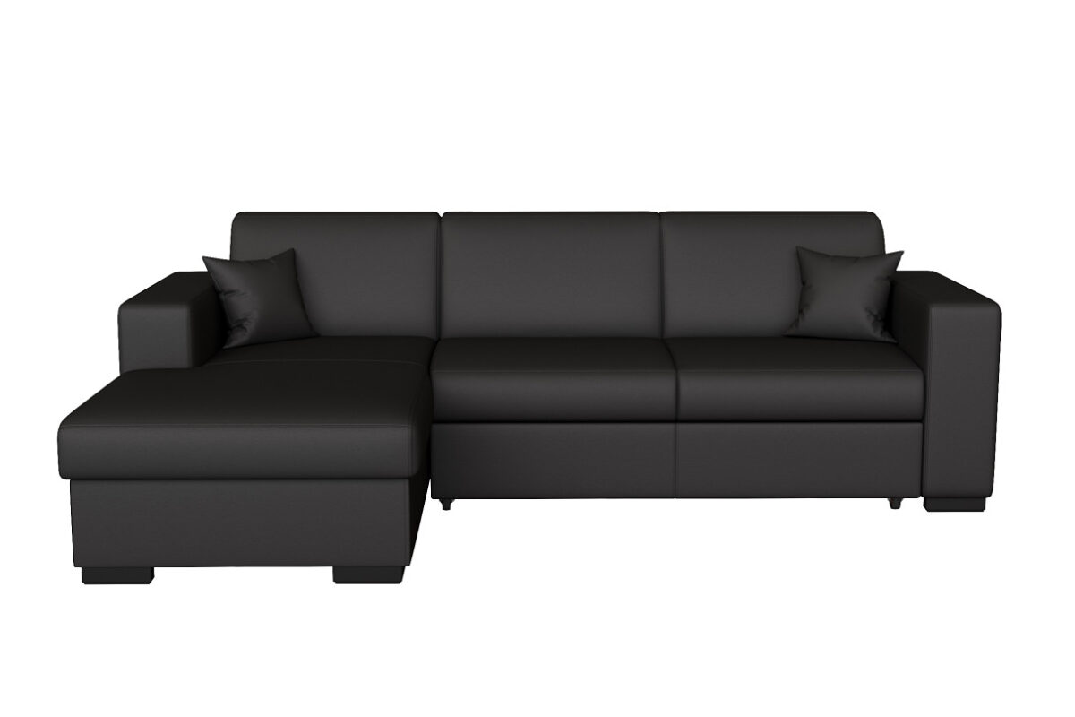 Canapé CARIBI d'angle convertible avec coffre en simili