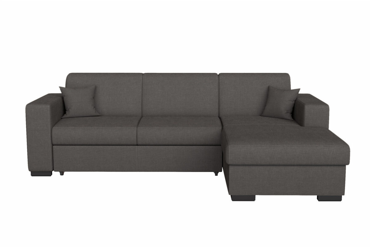 Canapé d'angle CARIBI convertible avec coffre en tissu