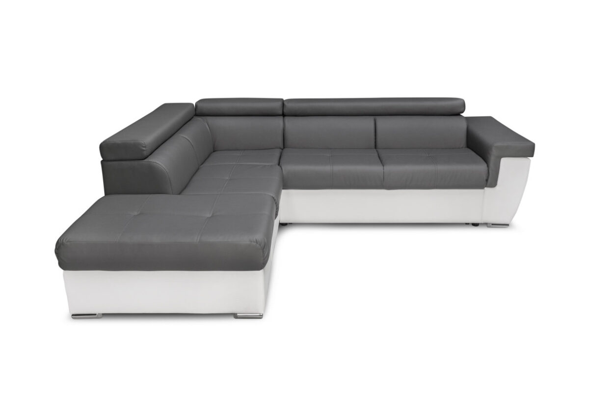 Canapé d'angle IVY fixe convertible avec coffre en simili