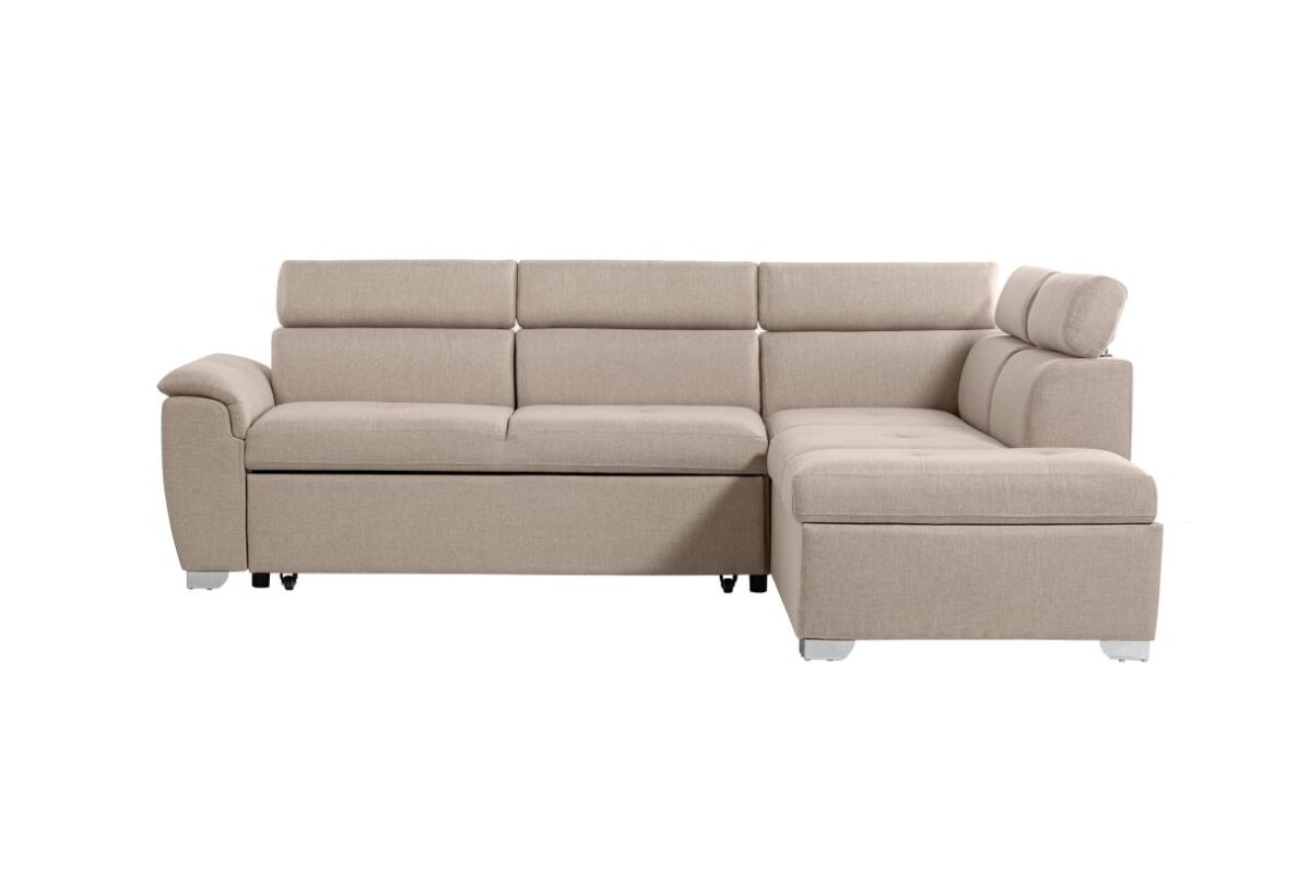 Canapé d'angle PARMA convertible avec coffre en tissu