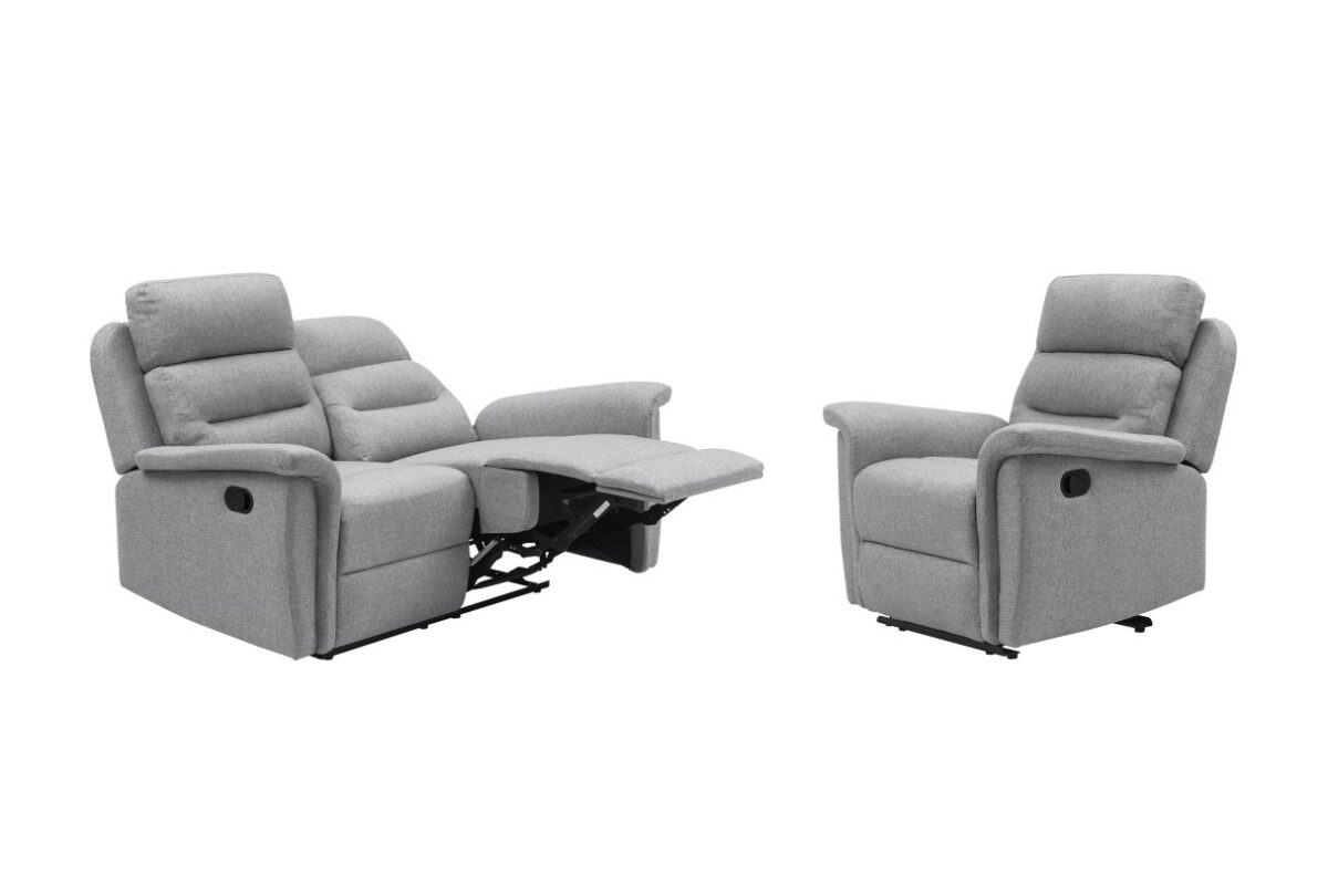 Ensemble canapé 9222 relax manuel 2 places + fauteuil manuel en tissu