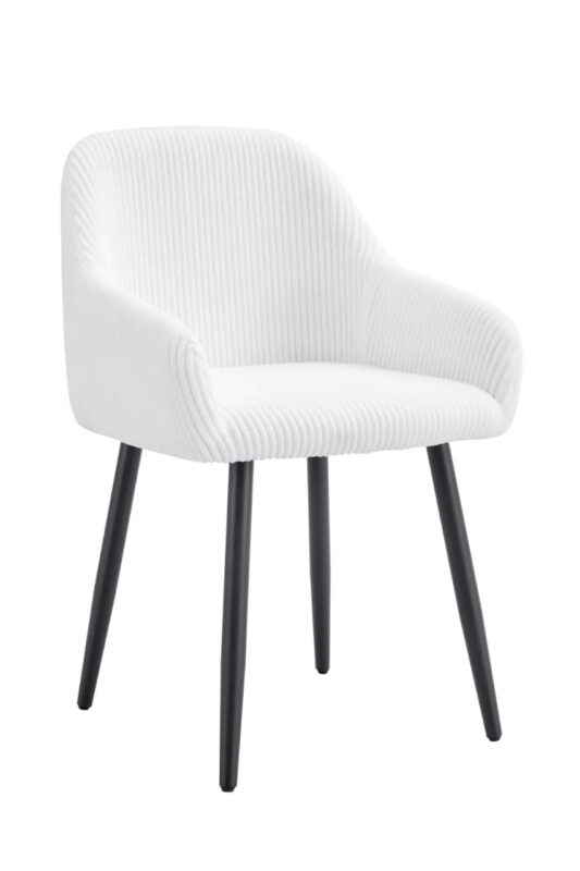 Lot de 2 Chaises  – Tissu Côtelé – Pieds Métal Noir|Offre Spéciale|Decora Home