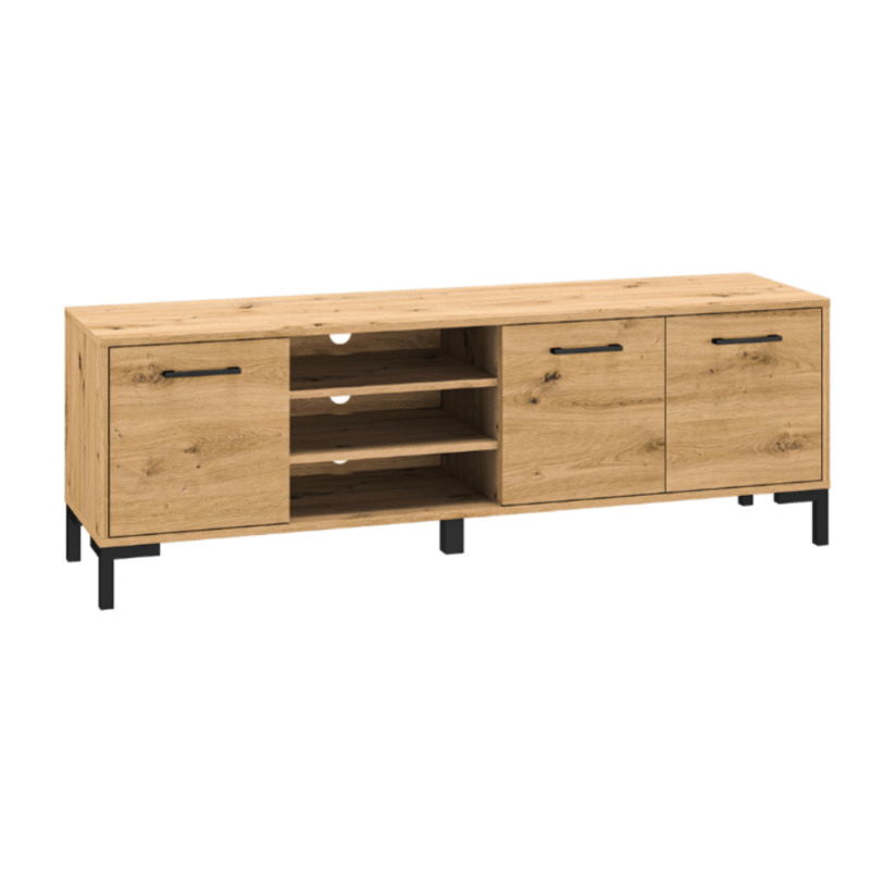 Meuble TV bas en chêne artisanal – Design moderne, finition résistante et durable|Dernières pièces|Decora Home