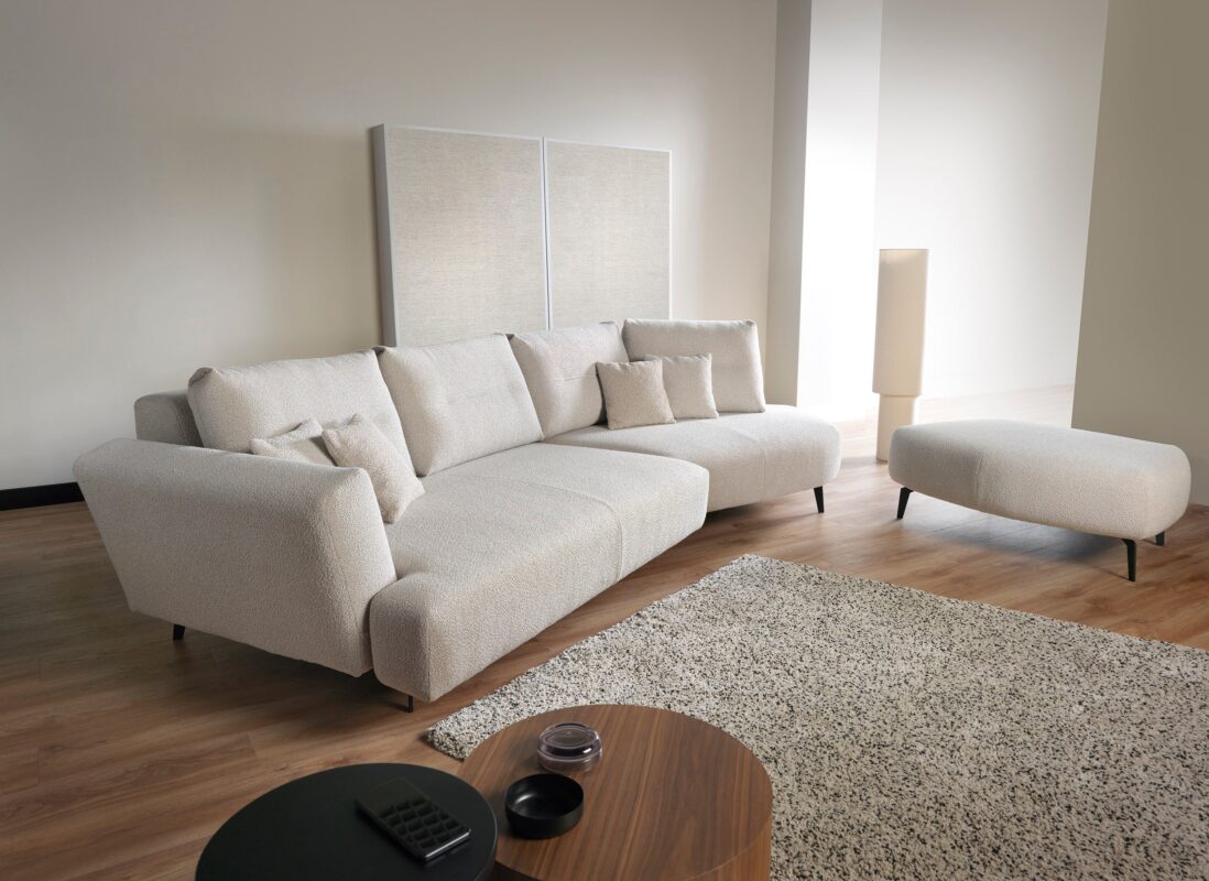 Canapé d'angle moderne avec extension électrique, fonction relax et suspension à ressorts en zigzag|Offre Spéciale|Decora Home
