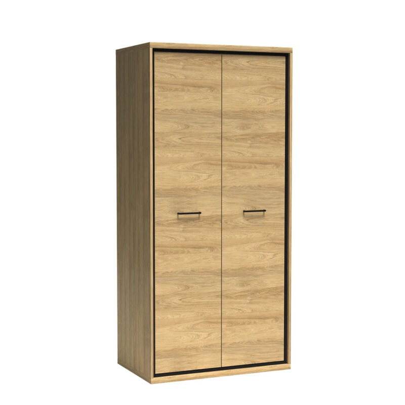Armoire spacieuse à deux portes avec poignées noires|Destockage Express|Decora Home