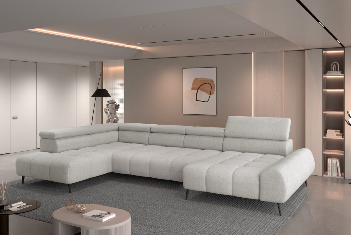 Canapé d'angle moderne avec réglage électrique de la profondeur d'assise Le canapé d'angle|Offre Spéciale|Decora Home