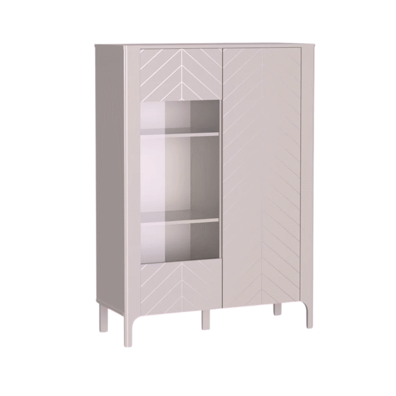 Vitrine Moderne avec Motif à Chevrons et Étages Spacieux|Destockage Express|Decora Home