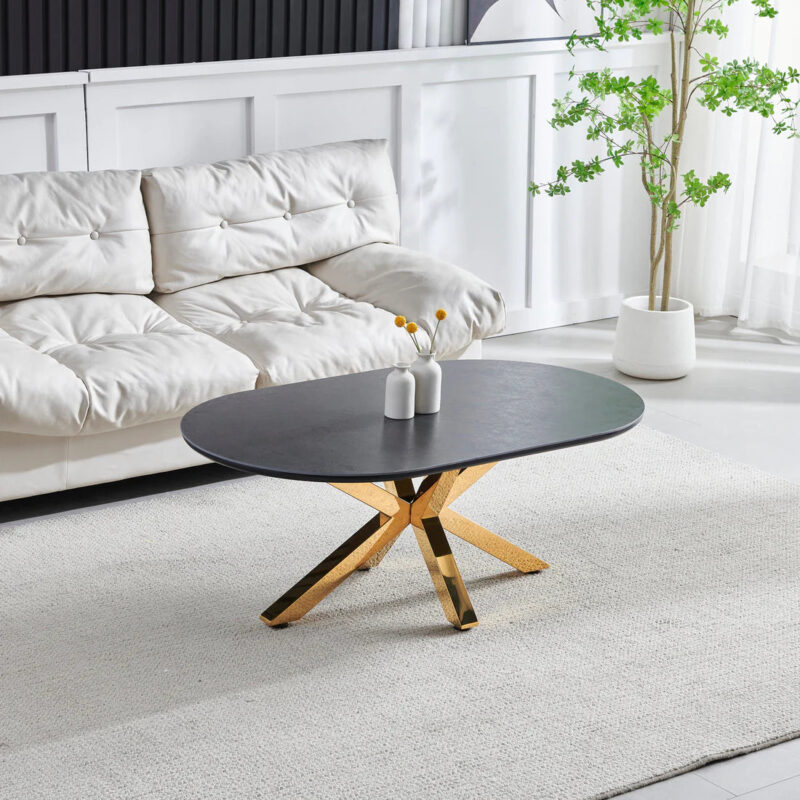 Table Basse – Élégance Moderne avec Plateau Céramique et Pieds en Acier Inoxydable|Offre Spéciale|Decora Home