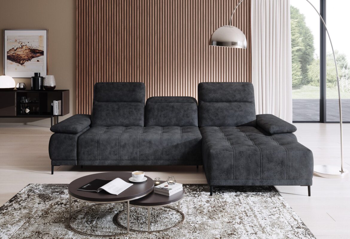 Canapé d'Angle Compact  – Confort Personnalisé avec Appuis-tête réglables et profondeur d'assise modulable électriquement|Offre Spéciale|Decora Home