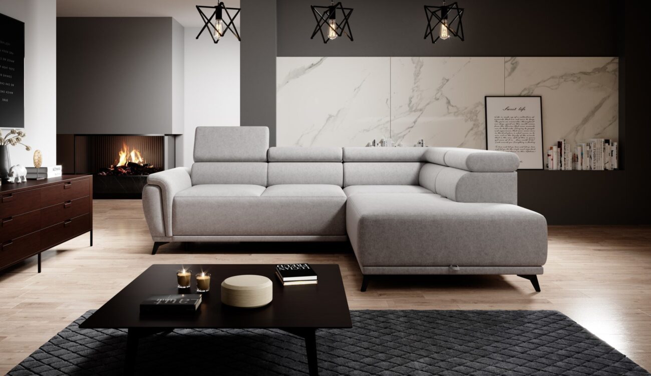 Canapé d’angle SORELI avec fonction couchage et rangement|Destockage Express|Decora Home