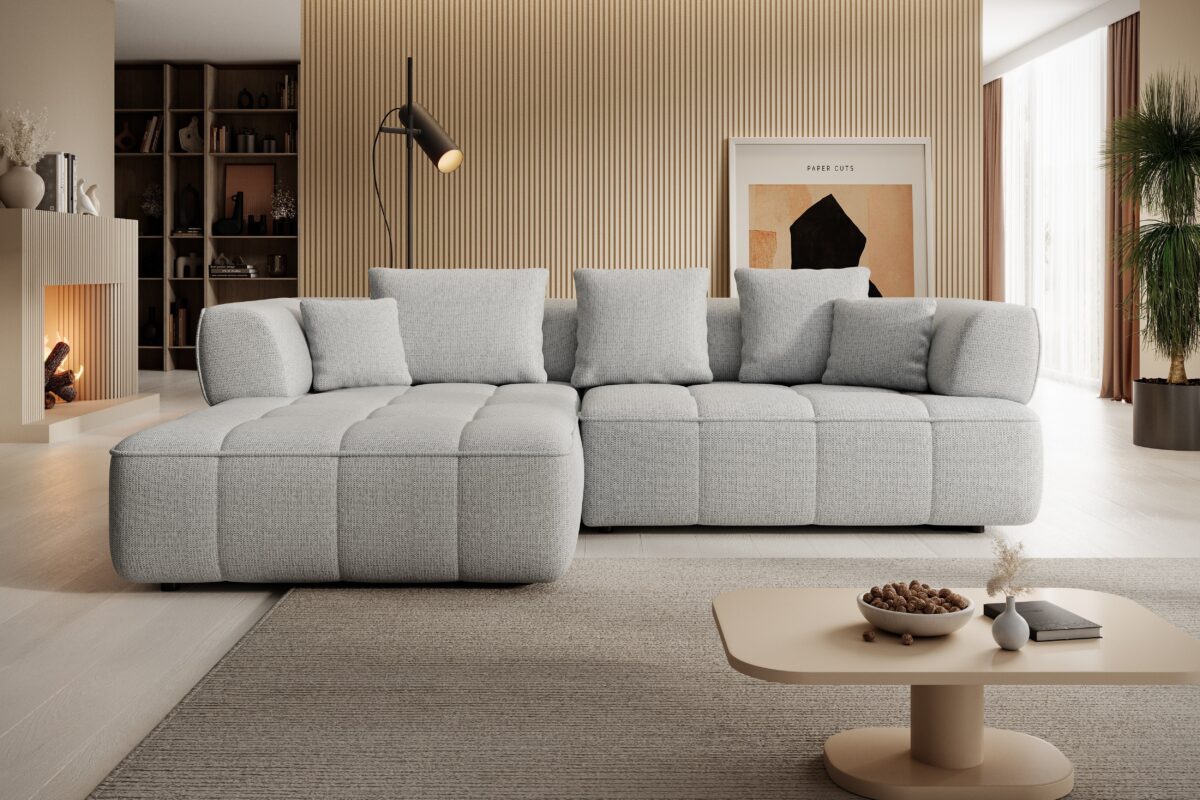 Canapé d’angle avec réglage électrique de l’assise (réglable de 0 à 17 cm)|Destockage Express|Decora Home