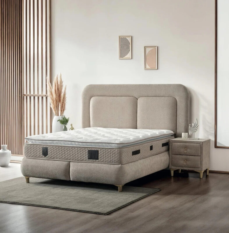Lit avec Coffre – Taupe, Confort et Espace de Rangement – 140x200 / 160x200 cm|Destockage|Decora Home