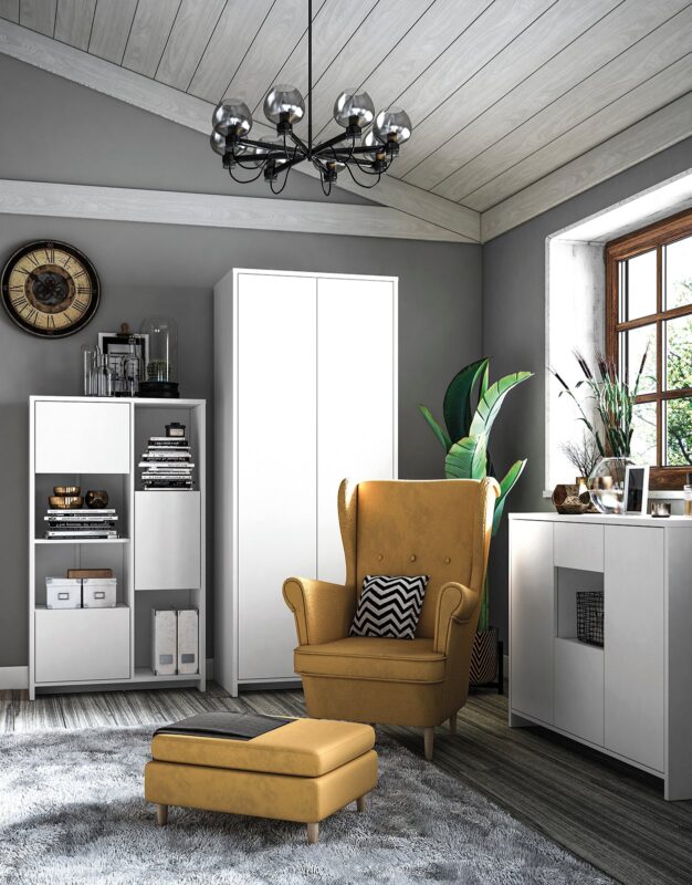 Armoire de Rangement Haute – Finition Blanche, Résistante et Élégante|Dernières pièces|Decora Home