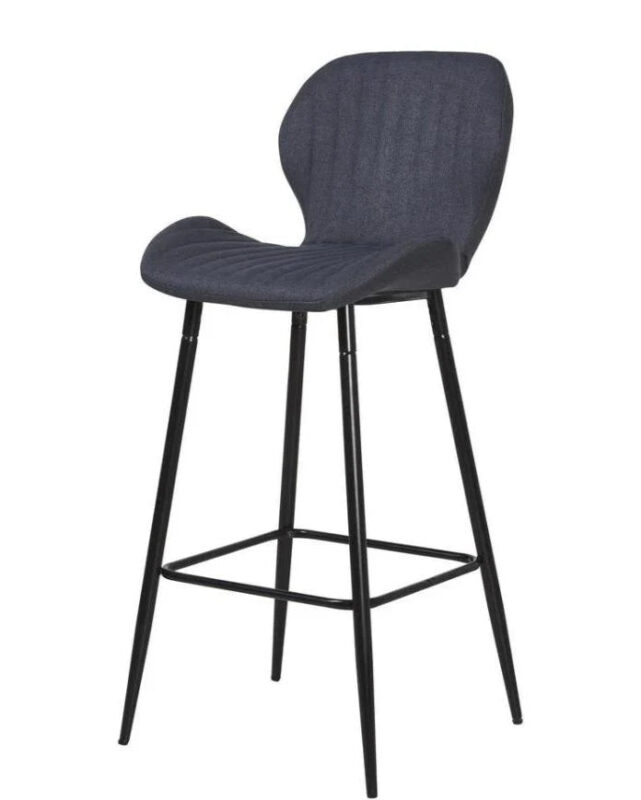 Lot de 4 Chaises de Bar  – Tissu Premium & Piètement Noir | Design Moderne pour Cuisine & Comptoir|Offre Spéciale|Decora Home