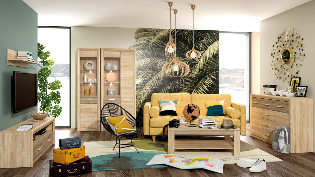Ensemble salon - Collection CASTIN - 5 Pieces -Sonoma Light & MDF Sonoma Truffe|Offre Spéciale|Decora Home