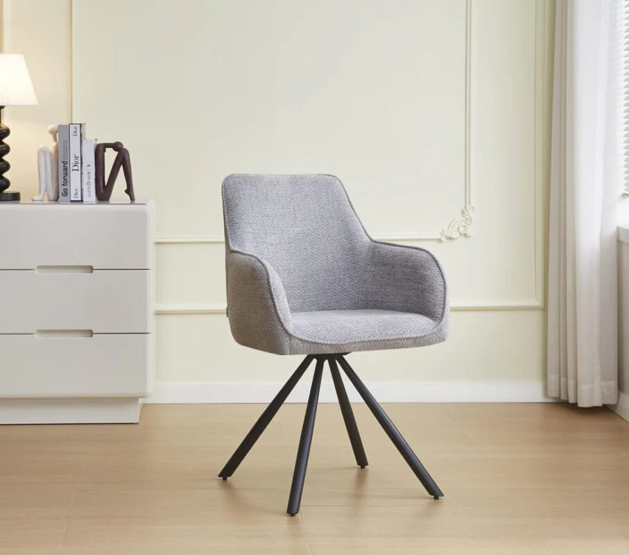 Lot de 2 Chaises Malia – Élégance moderne avec pieds noirs et tissu taupe, écru ou gris|Offre Spéciale|Decora Home