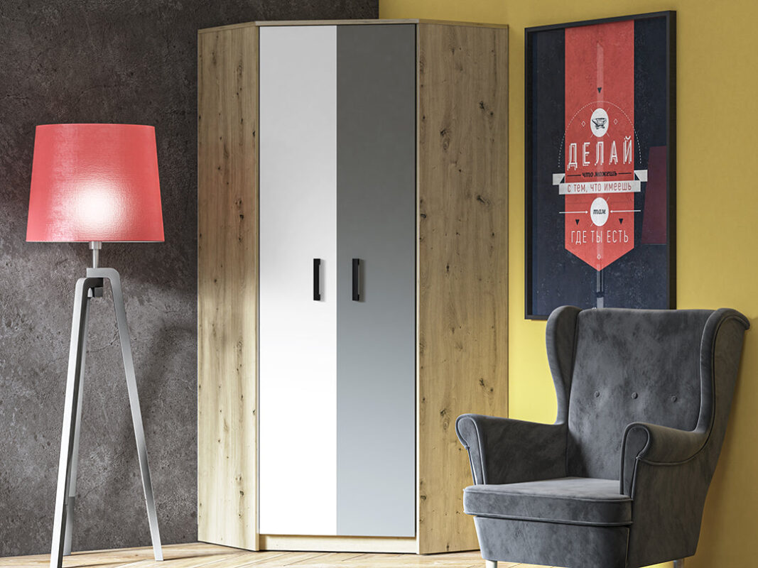 Armoire Moderne en Chêne Artisan et MDF Blanc + Anthracite avec Bordure ABS - Résistante à l'Humidité et aux Rayures, 191 cm|Dernières pièces|Decora Home