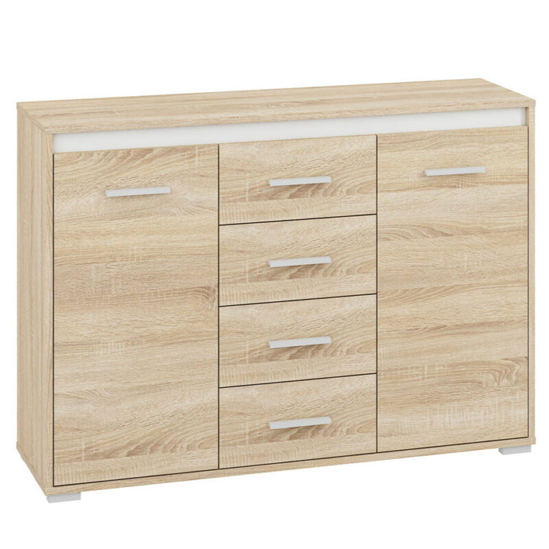Buffet Contemporain Lumière de Sonoma - Meuble Résistant aux Rayures et à l'Humidité - Design Élégant et Pratique|Offre Spéciale|Decora Home
