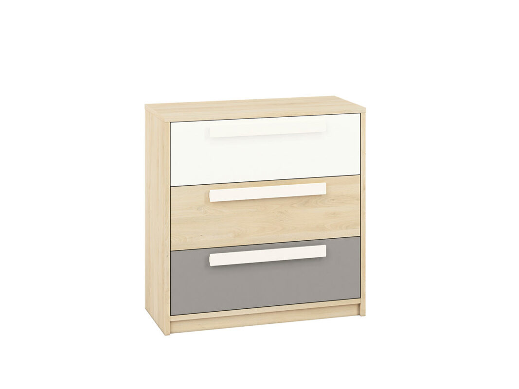 Buffet moderne en Hêtre Fjord et Blanc avec tiroirs renforcés - Design élégant et pratique pour un rangement optimisé|Offre Spéciale|Decora Home