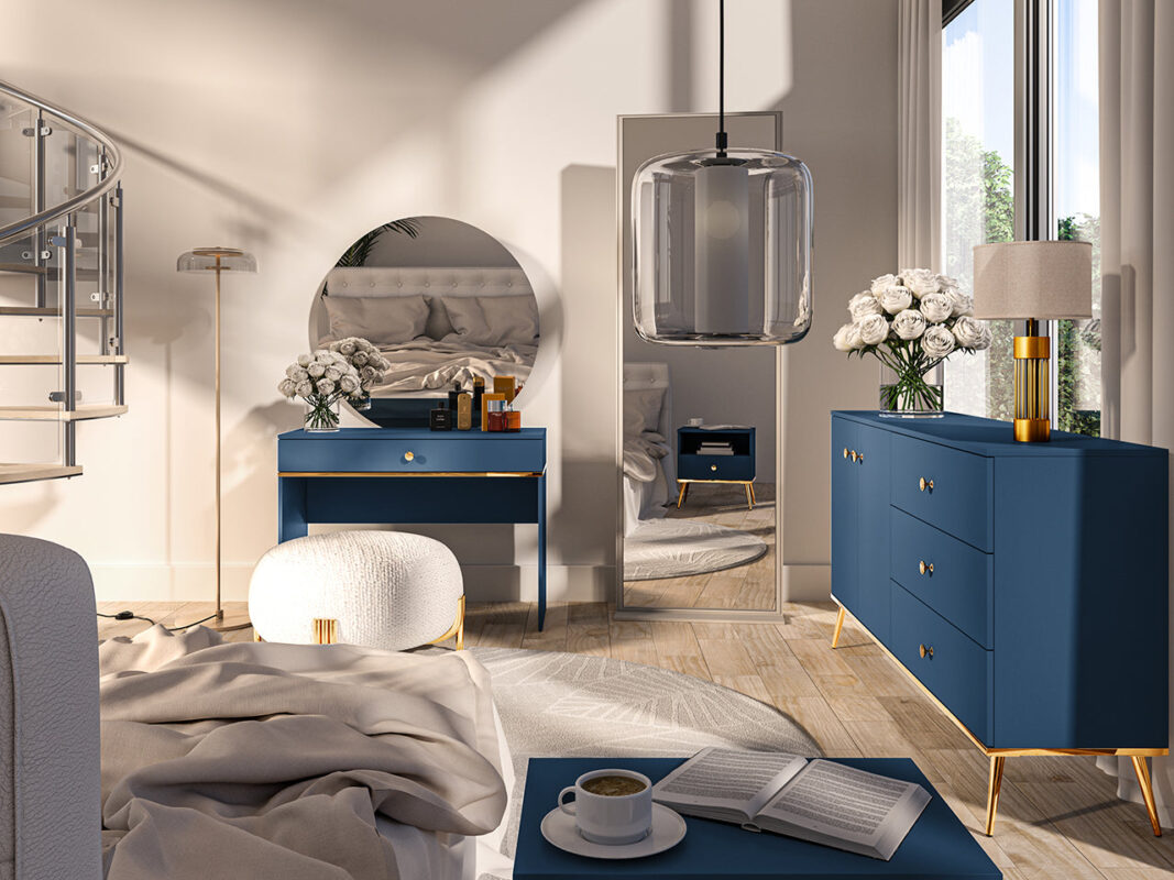 Ensemble Chambre à Coucher – Collection Foren – Bleu Foncé|Offre Spéciale|Decora Home