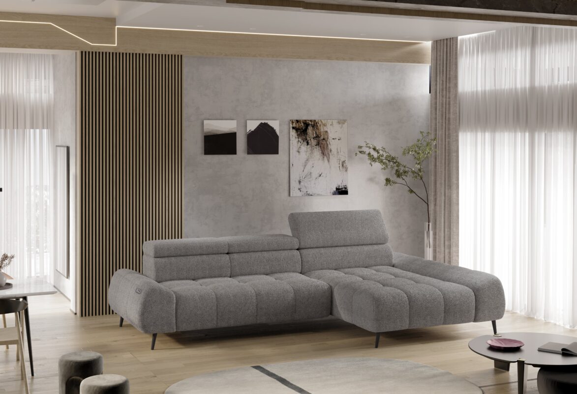 Canapé d'angle moderne avec réglage électrique de la profondeur d'assise Le canapé d'angle|Offre Spéciale|Decora Home
