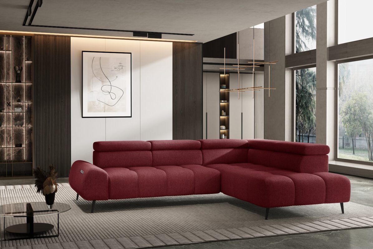 Canapé d'angle moderne avec réglage électrique de la profondeur d'assise Le canapé d'angle|Offre Spéciale|Decora Home