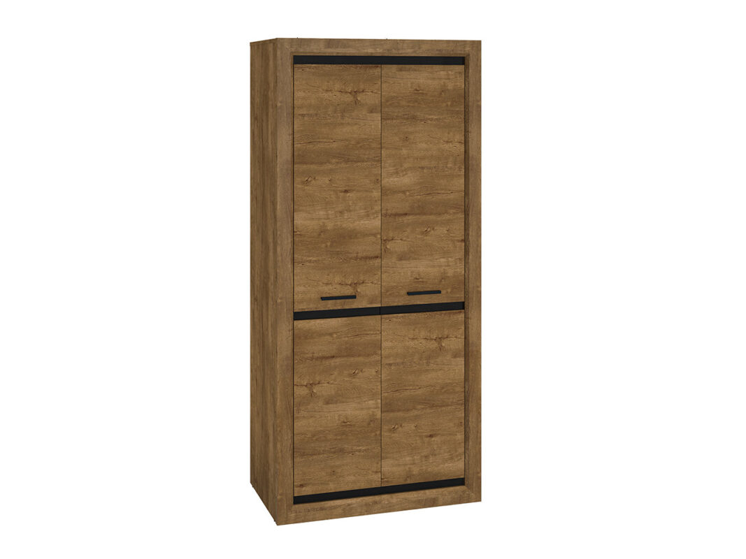 Garde-Robe Moderne en Chêne de Lefkas et Noir – Pratique, Durable et Élégant avec Bordure ABS|Offre Spéciale|Decora Home