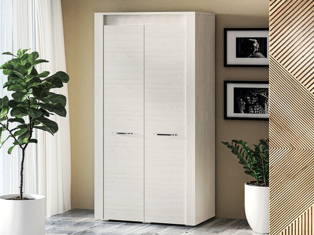 Armoire en Pin Enneigé avec Bordure ABS - Résistante aux Rayures et Humidité, Design Élégant|Dernières pièces|Decora Home