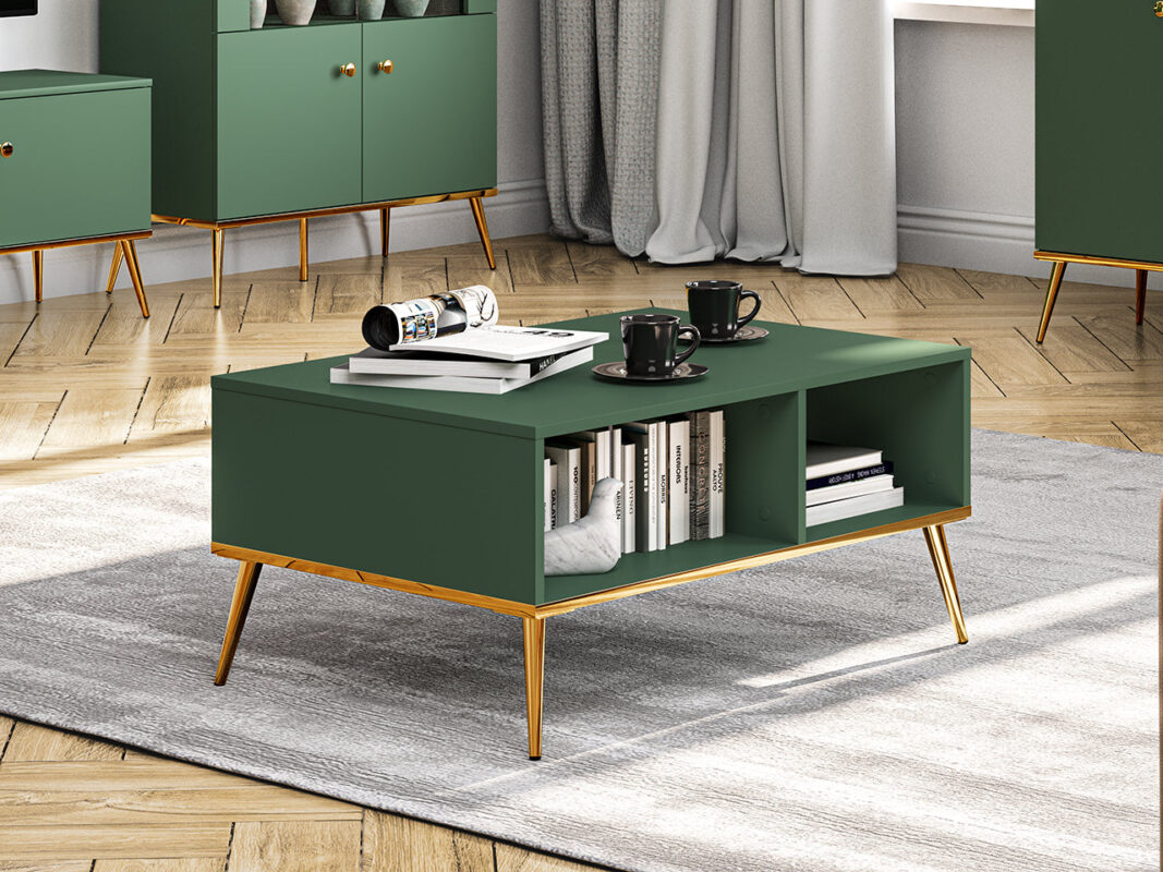 Table Basse Labrador avec Bordure ABS et Pieds Métalliques  - Élégance Moderne et Résistance|Offre Limitée|Decora Home