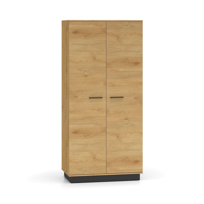 Armoire en Chêne Élégant avec Base Noire - Design Moderne et Résistant|Offre Limitée|Decora Home