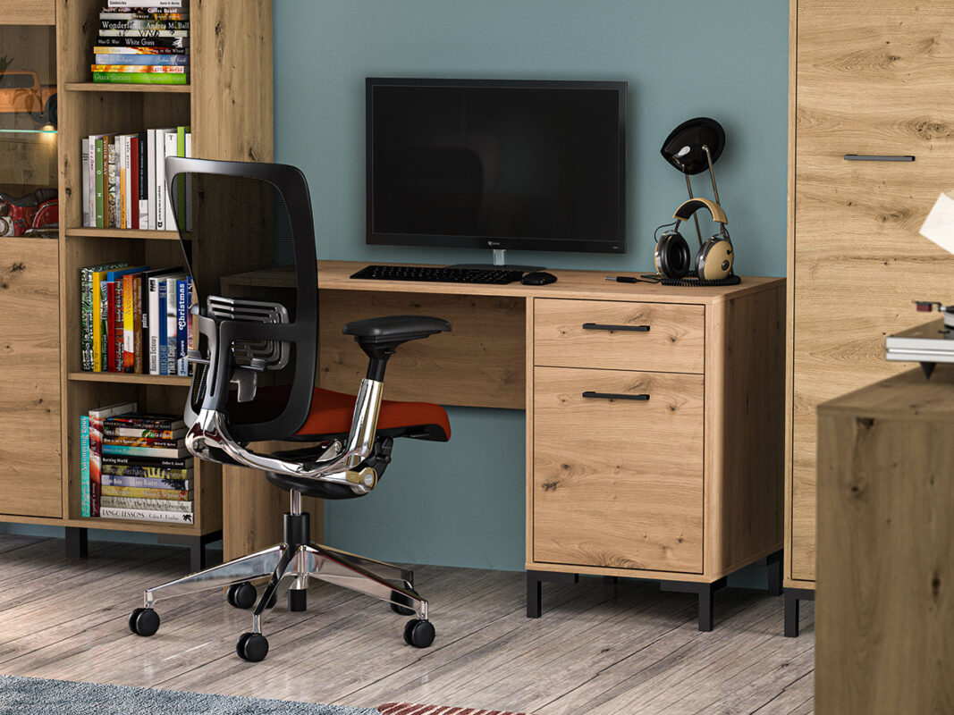 Bureau en Chêne Artisanal avec Bordure ABS - Résistant aux Rayures et Humidité, Design Moderne et Fonctionnel|Dernières pièces|Decora Home