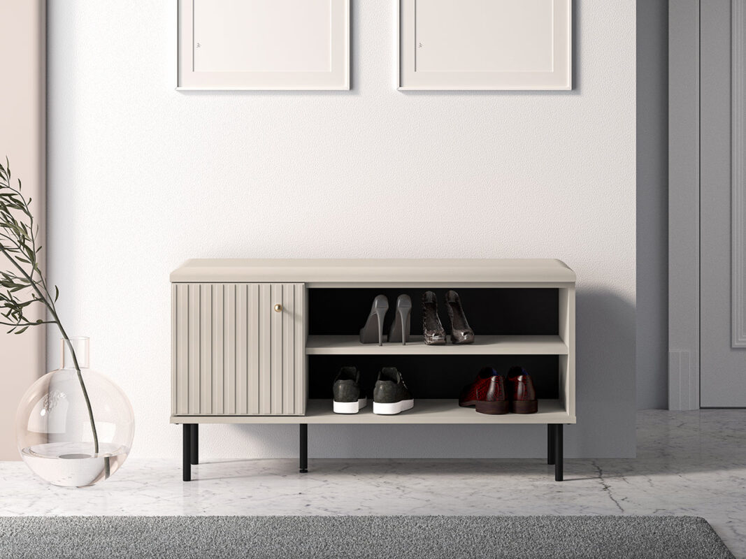 Meuble à Chaussures Sofina avec Siège Rembourré - MDF Cachemire|Offre Limitée|Decora Home