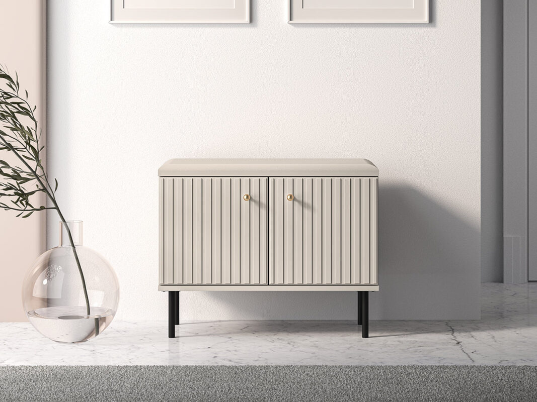 Meuble à Chaussures Sofina avec Siège Rembourré - MDF Cachemire|Offre Limitée|Decora Home