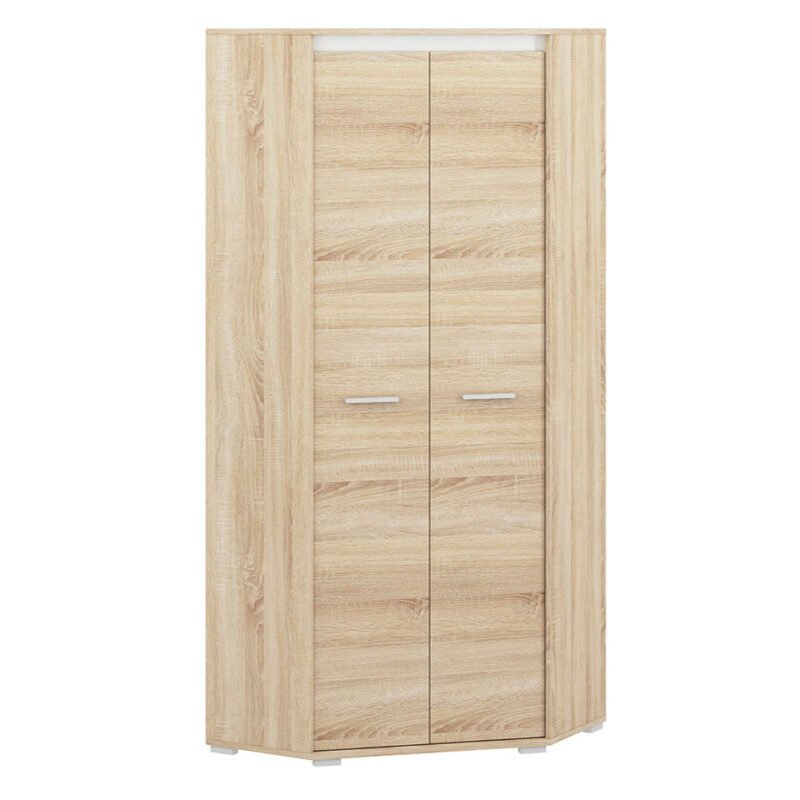 Armoire d’Angle Sonoma Clair – 2 Portes, Grand Rangement, Design Moderne & Résistant|Offre Spéciale|Decora Home