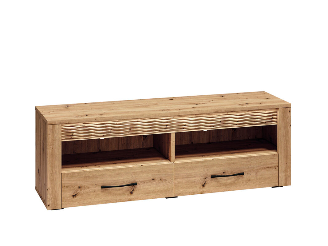 Meuble TV Bas en Chêne Artisanal & MDF Rainuré – Série Artisan Épure|Dernières pièces|Decora Home