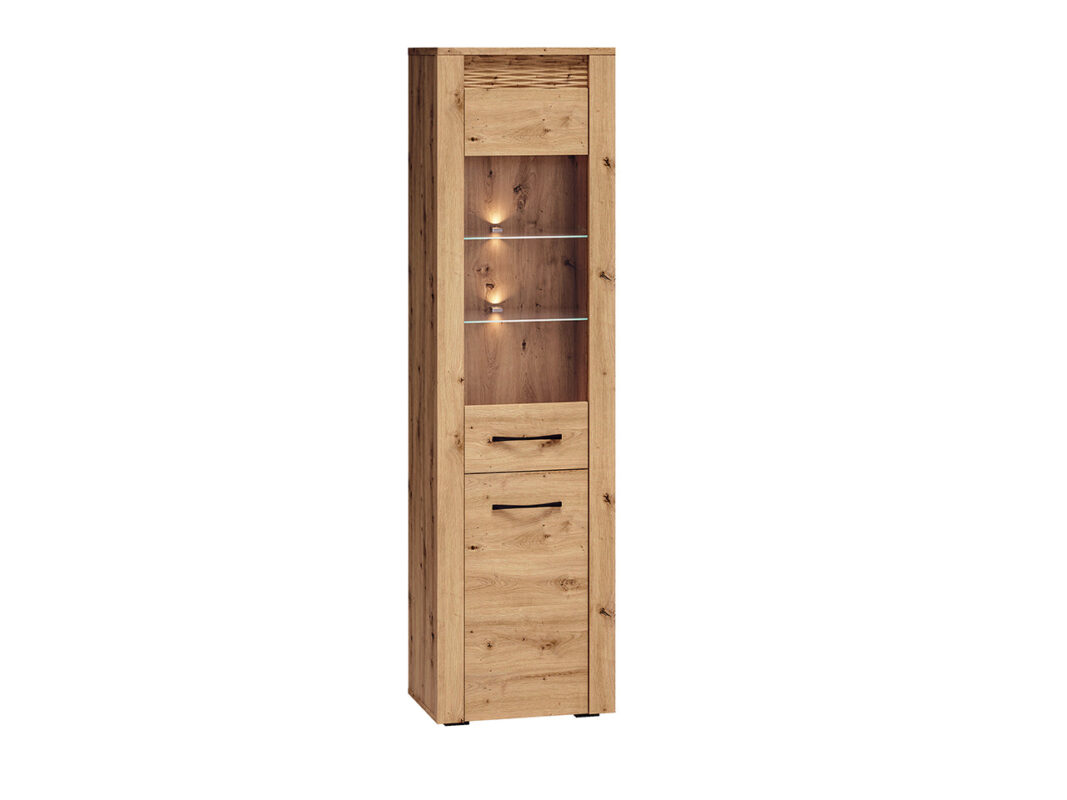 Vitrine Élégante en Chêne Artisanal avec Éclairage Optionnel et Assemblage Flexible|Offre Limitée|Decora Home